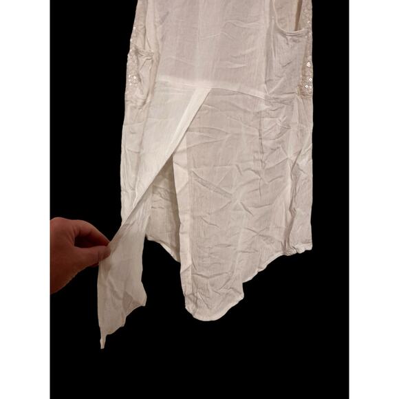 Free People Cream Sequin Tank Top - Picture 3 of 8